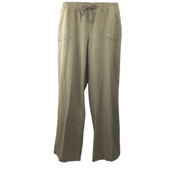 EST. 1946 ~ Women's Linen Blend High Rise Wide Leg Pants ~ 14/16 Y2K Gorpcore - Picture 1 of 6